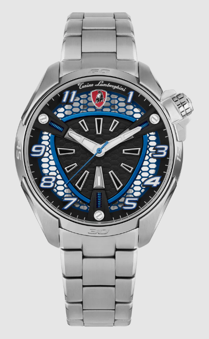 best luxury Lamborghini SHOCK ABS Silver/Blue TLX_TLABSB-SS-B watches for men